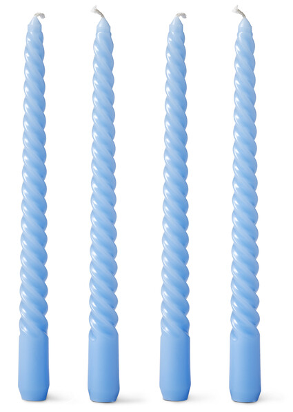 Twist - Ljus, H 25 cm, brinntid 5,5 h, 4-pack - Blå
