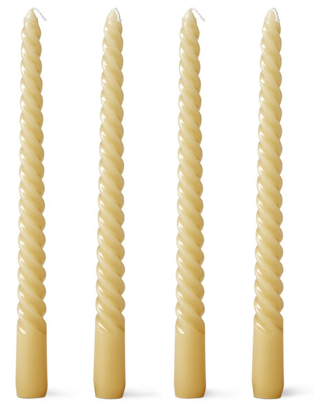 Twist - Ljus, H 25 cm, brinntid 5,5 h, 4-pack - Gul