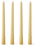 Twist - Ljus, H 25 cm, brinntid 5,5 h, 4-pack - Gul