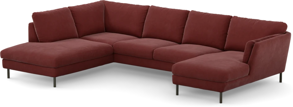 Madison - 2-sits soffa med divan vänster och schäslong höger - Rosa