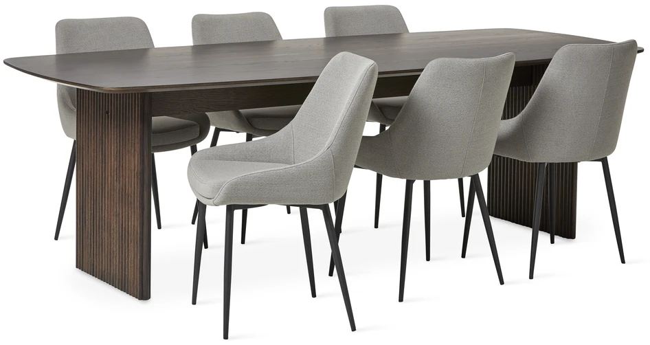 Ines - Matgrupp med 6 stolar Leon - Beige