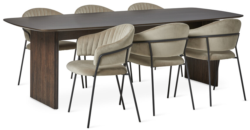 Ines - Matgrupp med 6 karmstolar Sharon - Beige