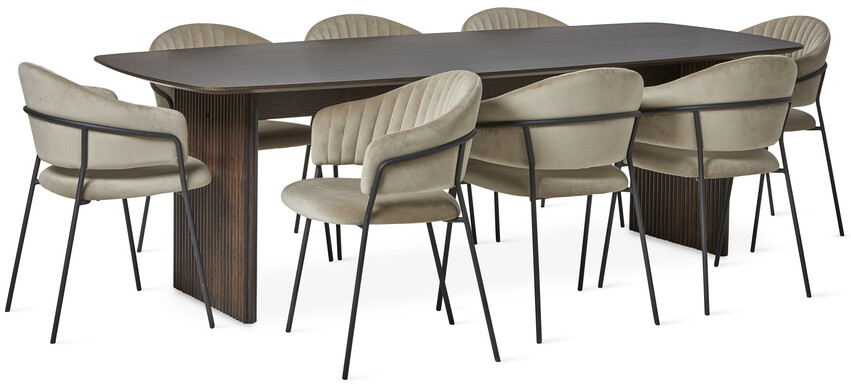 Cord - Matgrupp med 8 karmstolar Sharon - Beige