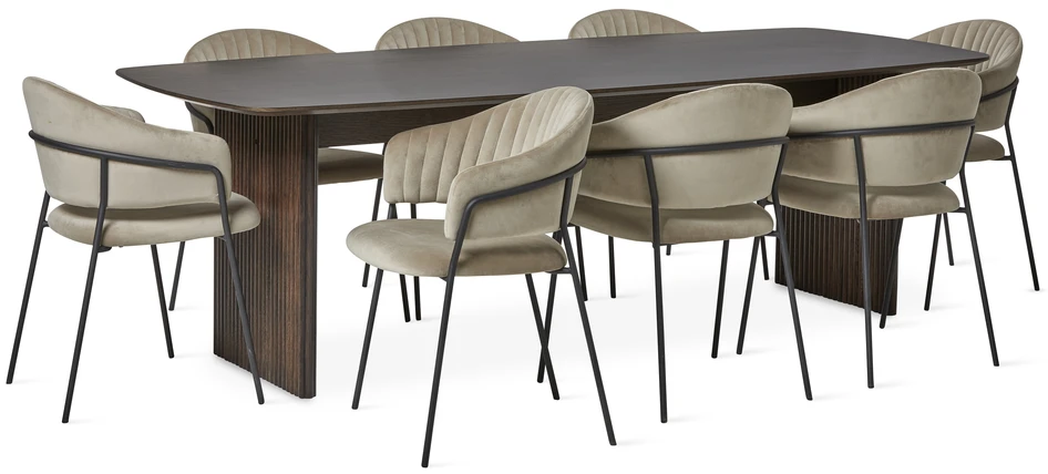 Cord - Matgrupp med 8 karmstolar Sharon - Beige
