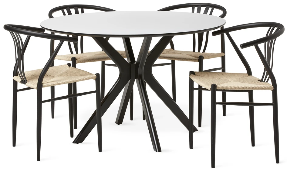 Lucas - Matgrupp med 4 stolar Yngve - Beige