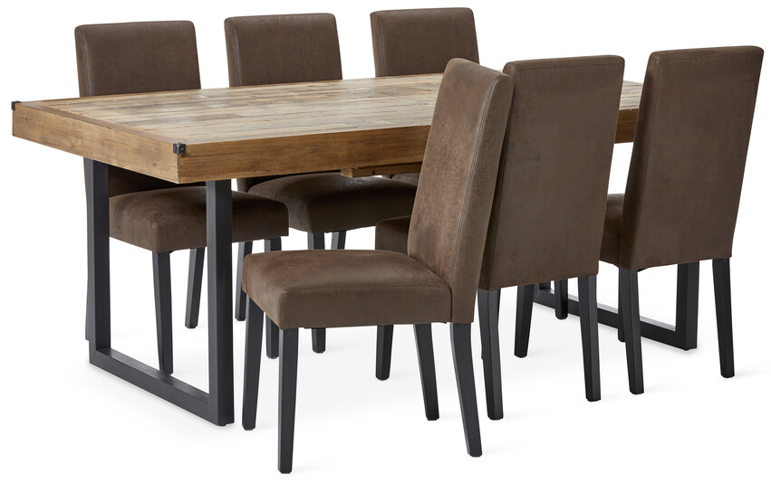 Woodenforge - Matgrupp med 6 stolar Ingarö - Brun