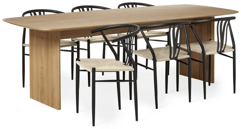 Ines - Matgrupp med 6 stolar Yngve - Beige