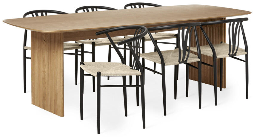 Ines - Matgrupp med 6 stolar Yngve - Beige