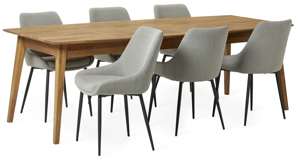 Ekerö - Matgrupp med 6 stolar Leon - Beige