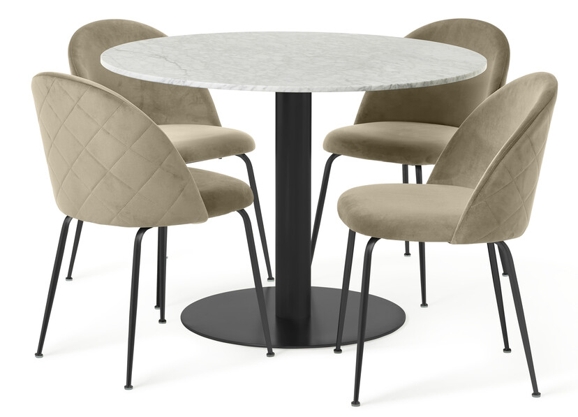 Tiffany - Matgrupp med 4 stolar Kiwi - Brun