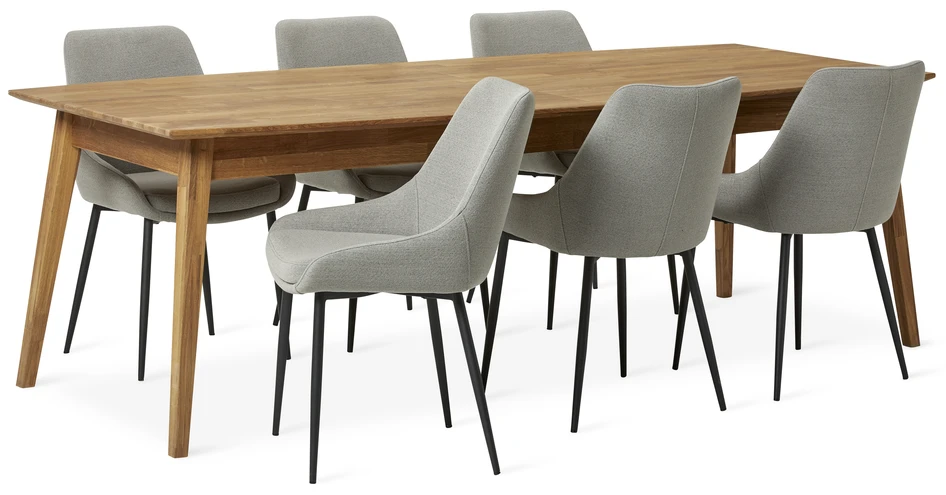 Ekerö - Matgrupp med 6 stolar Leon - Beige
