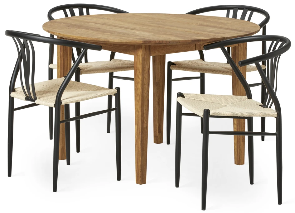 Ekerö - Matgrupp med 4 stolar Yngve - Beige
