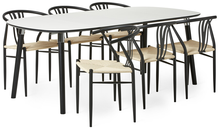 Mario - Matgrupp med 6 stolar Yngve - Beige