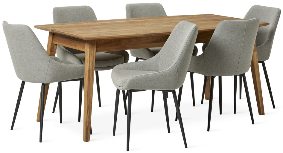 Ekerö - Matgrupp med 6 stolar Leon - Beige