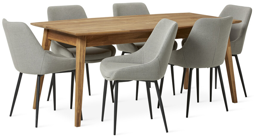 Ekerö - Matgrupp med 6 stolar Leon - Beige