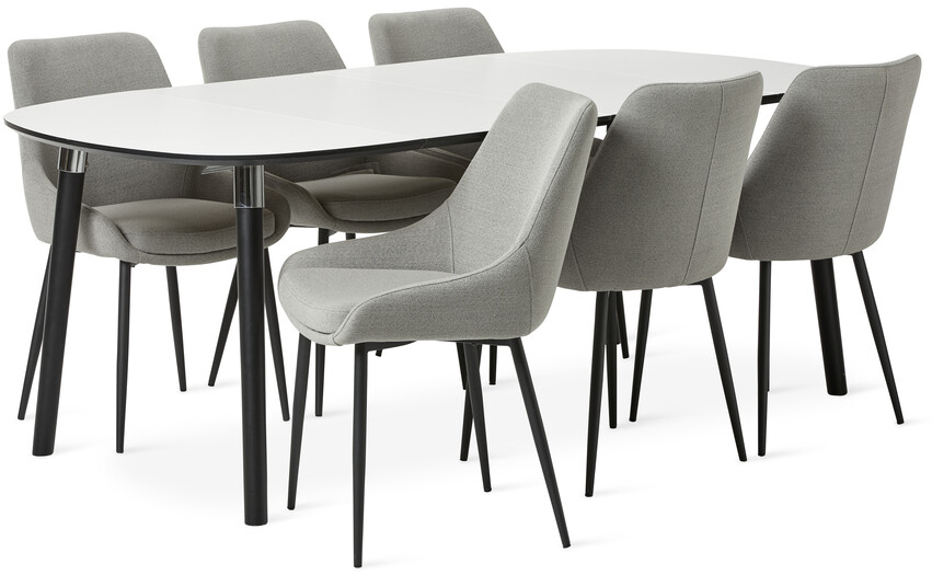 Mario - Matgrupp med 6 stolar Leon - Beige