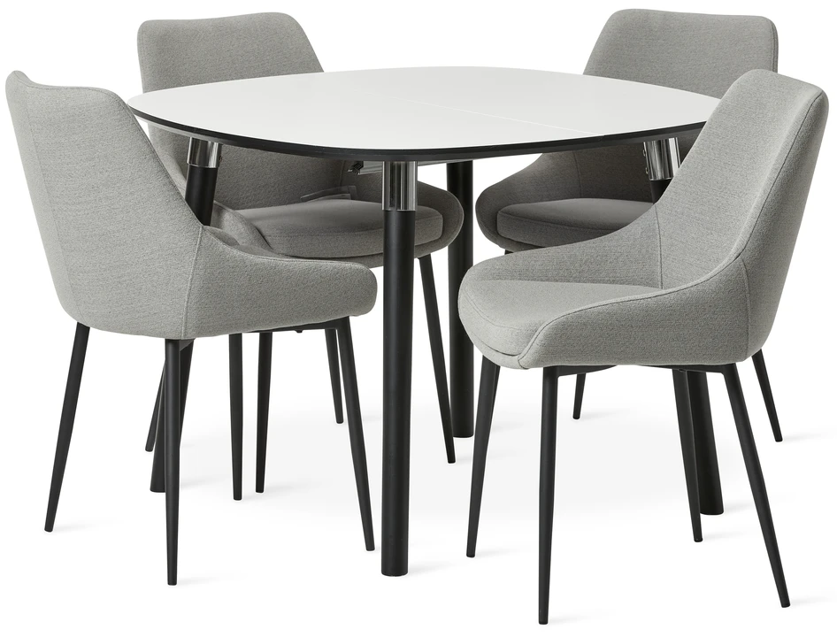 Mario - Matgrupp med 4 stolar Leon - Beige
