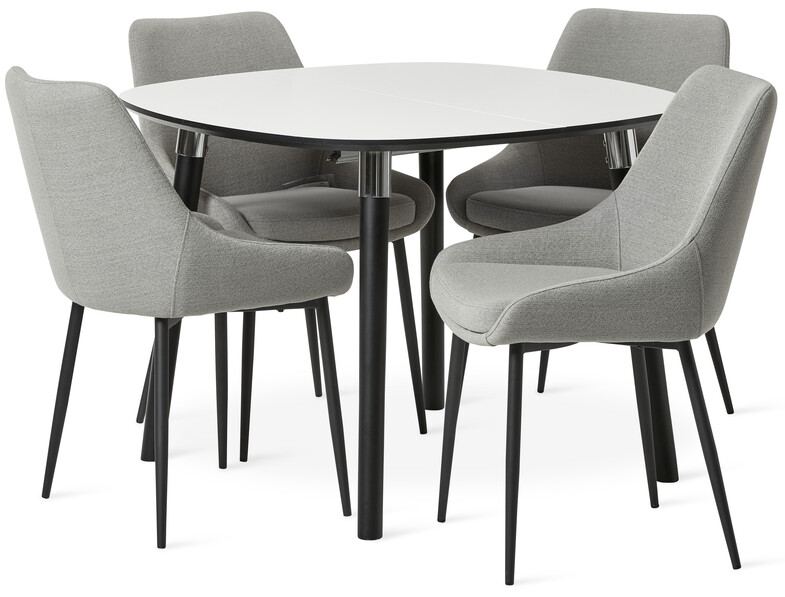 Mario - Matgrupp med 4 stolar Leon - Beige