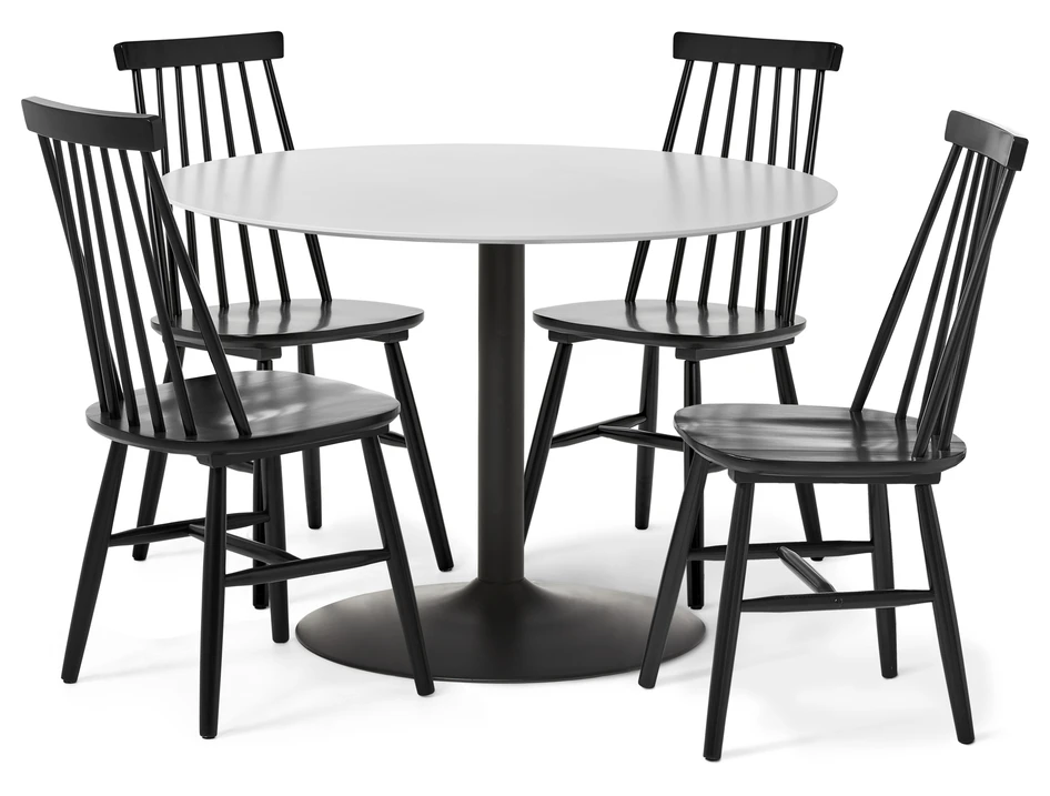 Plaine - Matgrupp med 4 stolar Einar - Svart