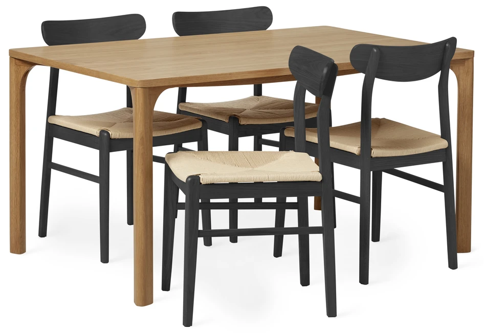 Vista - Matgrupp med 4 stolar Ida - Svart