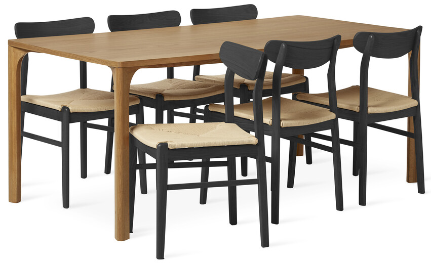 Vista - Matgrupp med 6 stolar Ida - Svart