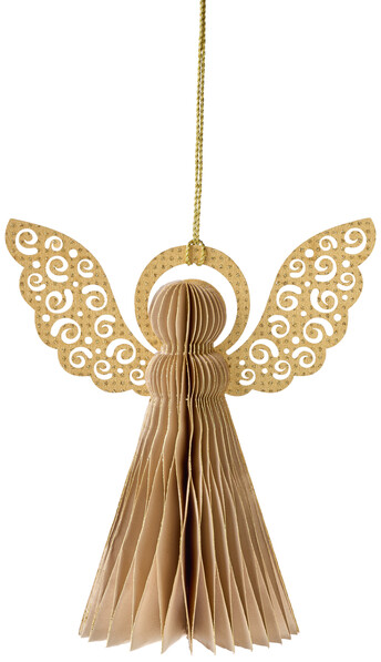 Ängla - Julgransdekoration, H 15 Ø 7,5-13 cm - Beige