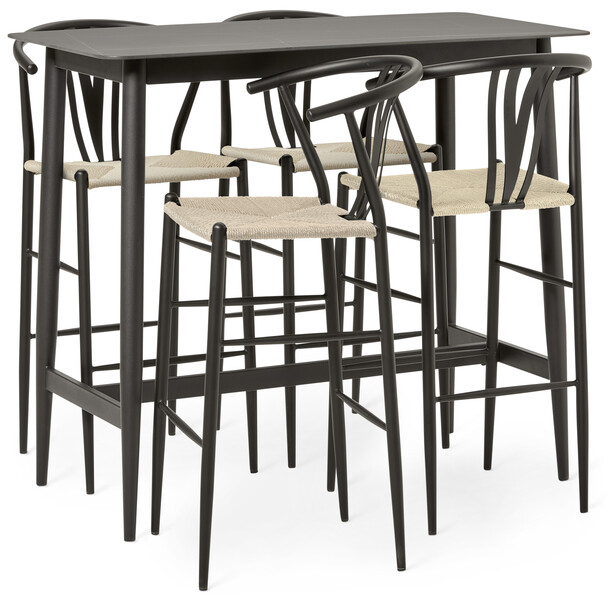 Mica - Matgrupp med 4 barstolar Yngve - Beige