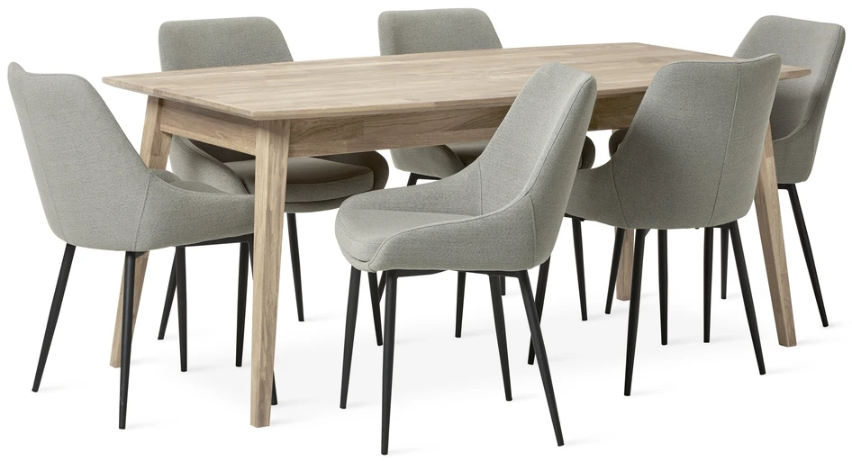 Ekerö - Matgrupp med 6 stolar Leon - Beige
