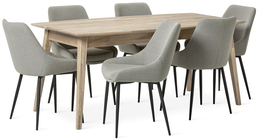 Ekerö - Matgrupp med 6 stolar Leon - Beige
