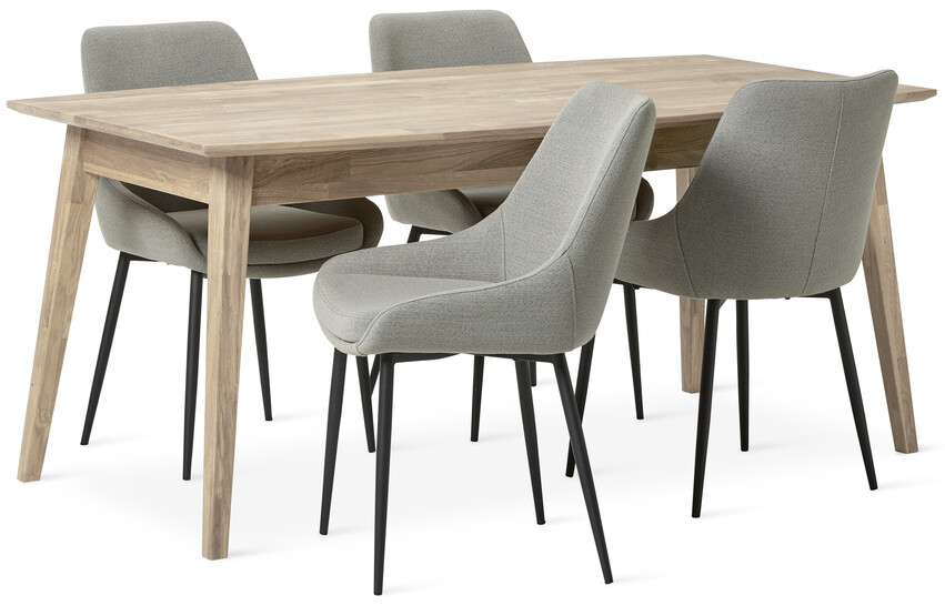 Ekerö - Matgrupp med 4 stolar Leon - Beige