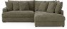 Rossi - 2-sits soffa med divan höger - Grön