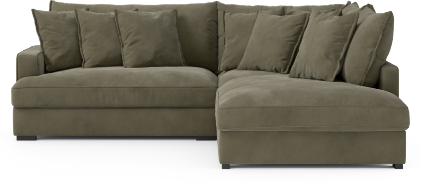 Rossi - 2-sits soffa med divan höger - Grön