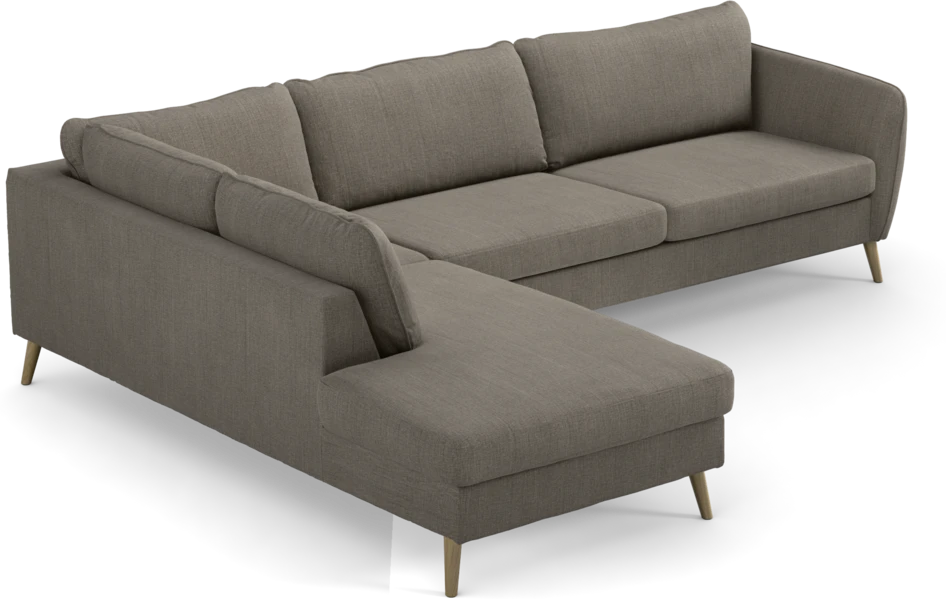 County - 2,5-sits soffa med divan vänster - Brun