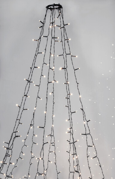 Crispy Ice - Ljusslinga för gran, H 196 cm - Svart