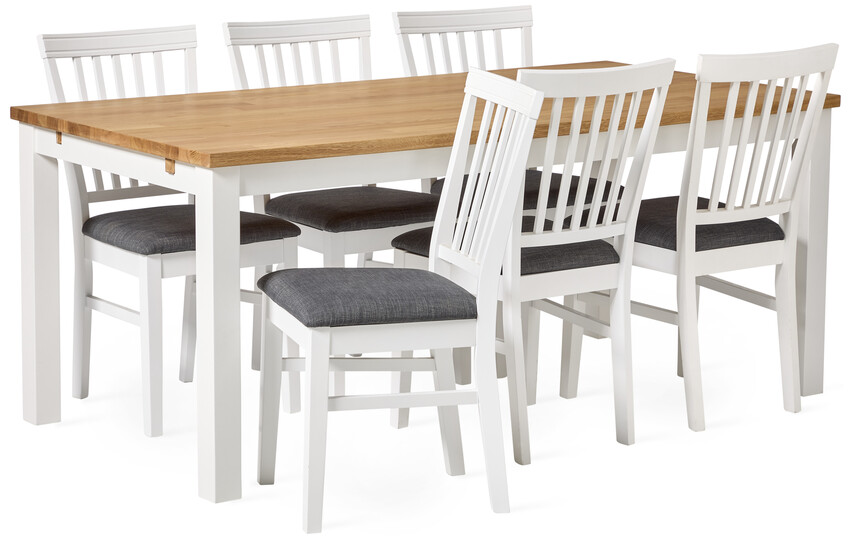 Karlshamn - Matgrupp med 6 stolar Alice - Beige