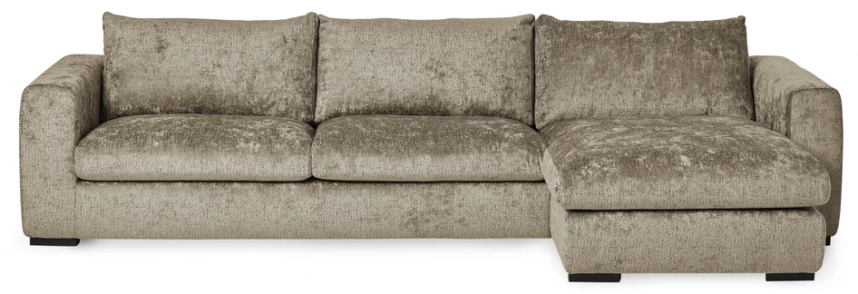 Vida Plus - 3-sits soffa med schäslong höger - Brun