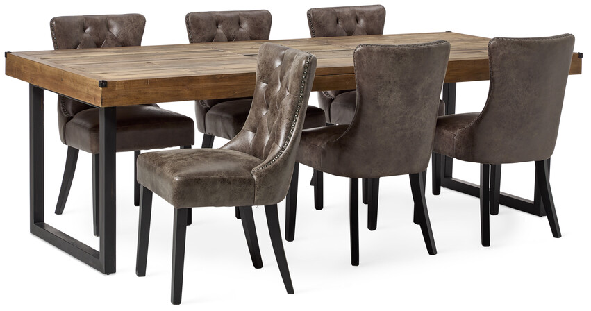 Woodenforge - Matgrupp med 6 stolar Dora - Beige