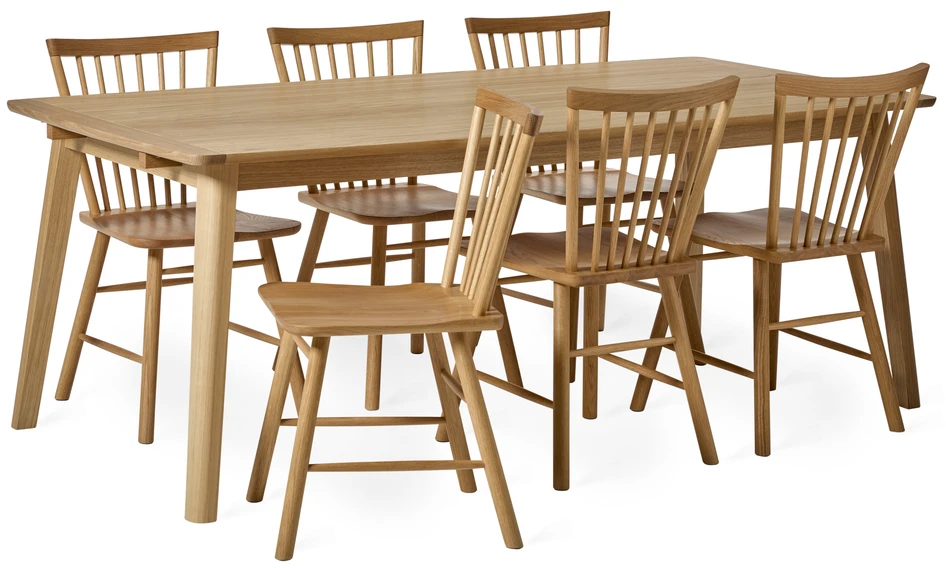 Vilgot - Matgrupp med 6 stolar Vista - Brun
