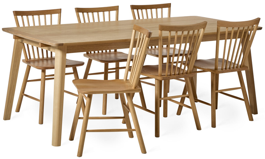 Vilgot - Matgrupp med 6 stolar Vista - Brun