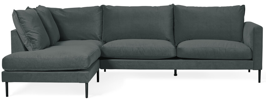 Leone - 3-sits soffa med divan vänster - Grå
