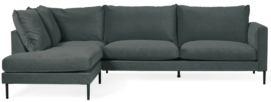 Leone - 3-sits soffa med divan vänster - Grå