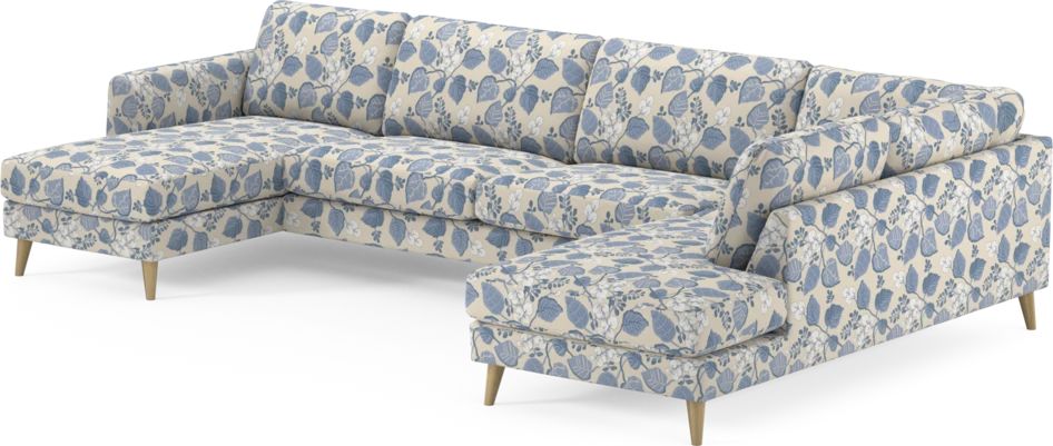 Bridge - 3-sits soffa med schäslong vänster och divan höger - Blå