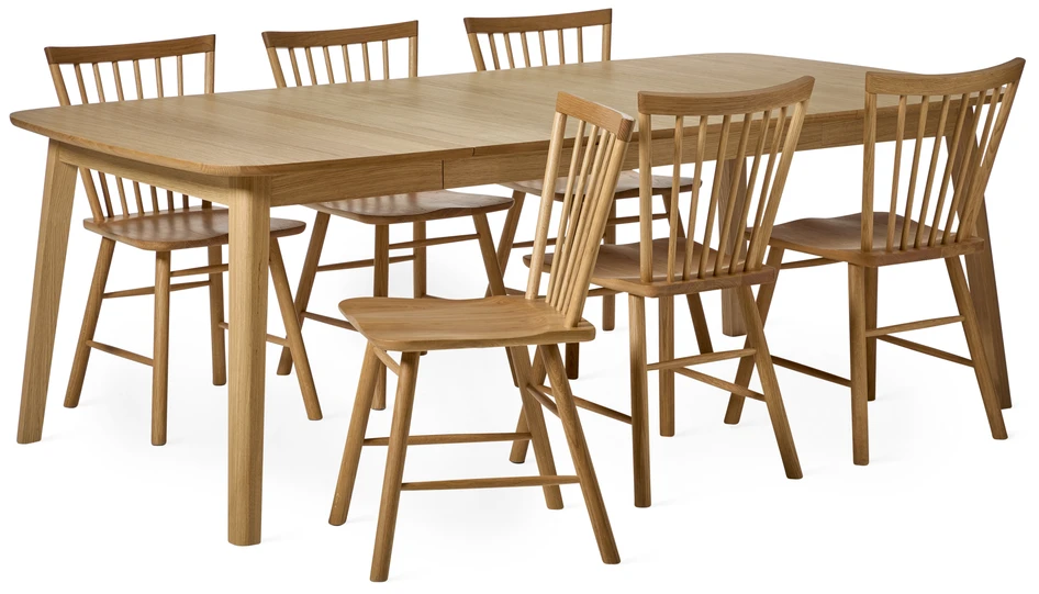 Vilgot - Matgrupp med 6 stolar Vista - Brun
