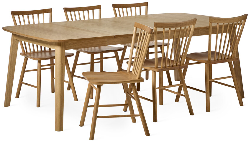 Vilgot - Matgrupp med 6 stolar Vista - Brun