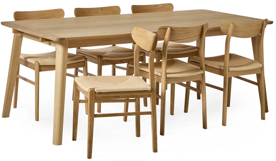Vilgot - Matgrupp med 6 stolar Ida - Beige
