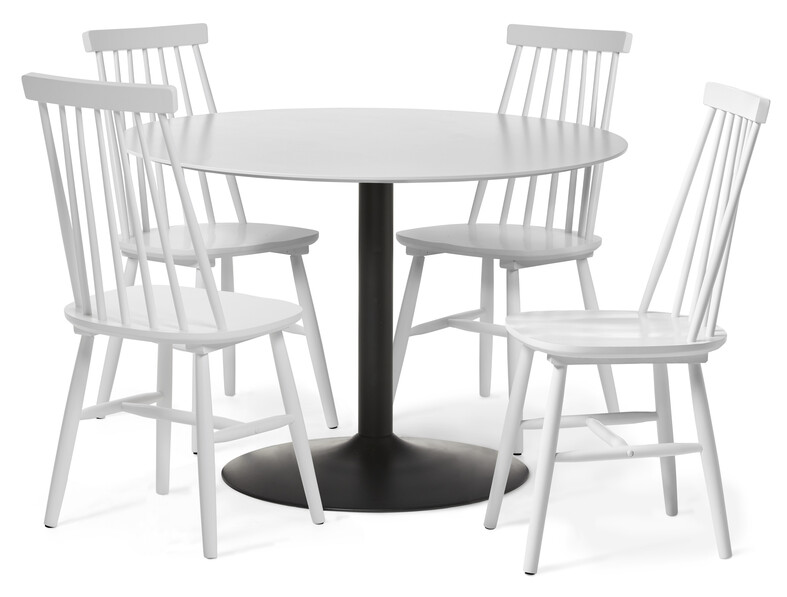 Plaine - Matgrupp med 4 stolar Einar - Vit