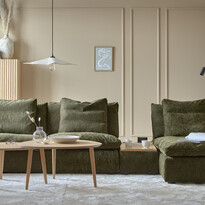Bellora - 2-sits soffa med schäslong höger och bord - inspiration
