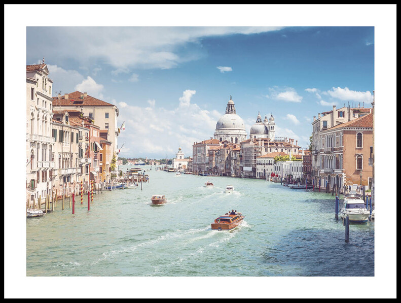 Canal Grande i Venedig - Poster - Blå