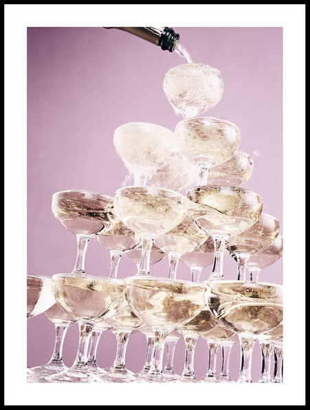 Champagnepyramid - Poster - Svart