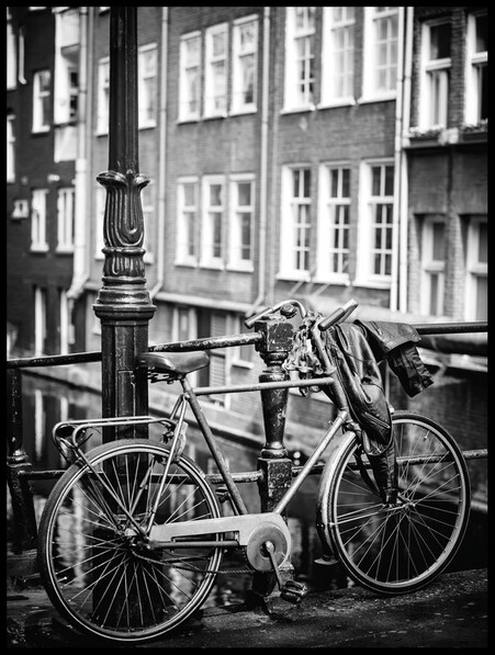 Cykel i Amsterdam - Poster - Svart
